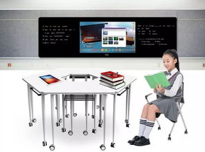 智慧学习桌椅 互动课堂桌椅 培训桌学习桌 培训折叠桌